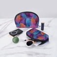 thumbnail image 5 of YFYANG 2 Piece Women's Portable Makeup Bags, Colorful Leaves Floral Patterns Clutch Travel Toilet Bags Cosmetic Organizer, 5 of 7