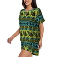 thumbnail image 2 of Lsque Teal Vintage Corn Pattern Women's Short-Sleeved Pajama Set - 2 Piece Soft and Lightweight Sleepwear Set-4X-Large, 2 of 9