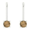 thumbnail image 3 of 0.5 Ct Round Cut Drop Dangle Champagne Crystal 14K White Solid Gold Everyday Dainty Earrings Lever Back, 3 of 7