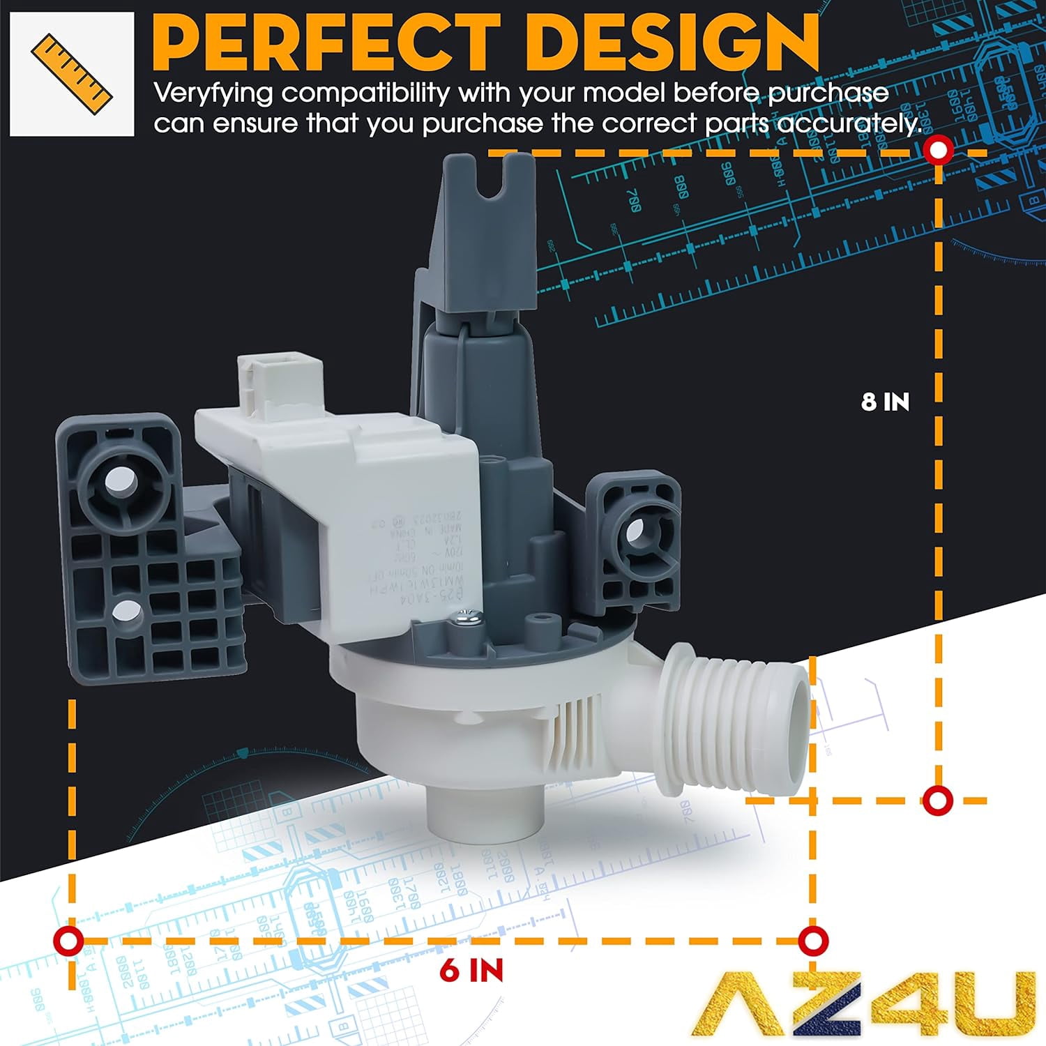 W10876600 Washer Drain Pump Replaces W10727777 W10876600VP AP6004933 PS11738156 For Whirlpool, Maytag, Kenmore, Crosley Top-Loading Washers
