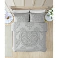 thumbnail image 3 of Collections Etc Luxurious Medallion Chenille Fringe Border Bedspread Gray - Full, 3 of 5