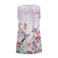 thumbnail image 5 of FUIALDOLG Summer Tops for Women Hummingbirds Floral Tank Tops V Neck Pleated Tshirt Loose Fit Casual Soft Breathable T-shirt Athletic Running Tee Shirts,S, 5 of 7