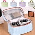 thumbnail image 1 of Fiudx Bolsa de Maquillaje de Lona, Organizador de Gran Capacidad, Tela Impermeable con Portabrochas, Diseño Compacto, Artículos Esenciales de Viaje, Organizador de Cosméticos y Artículos de Tocador,, 1 of 7