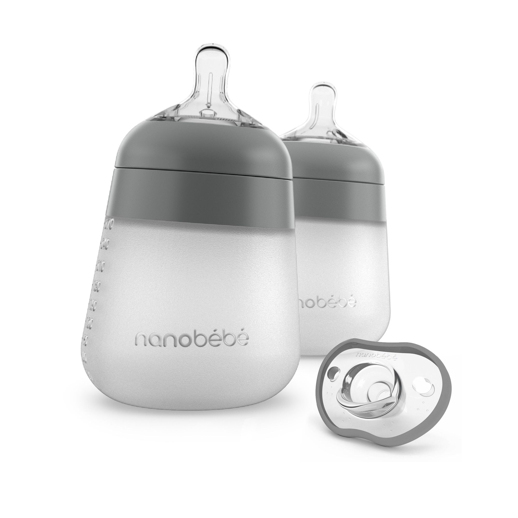 Nanobébé 2 Pack Flexy Silicone Baby Bottles with Pacifier photo 2