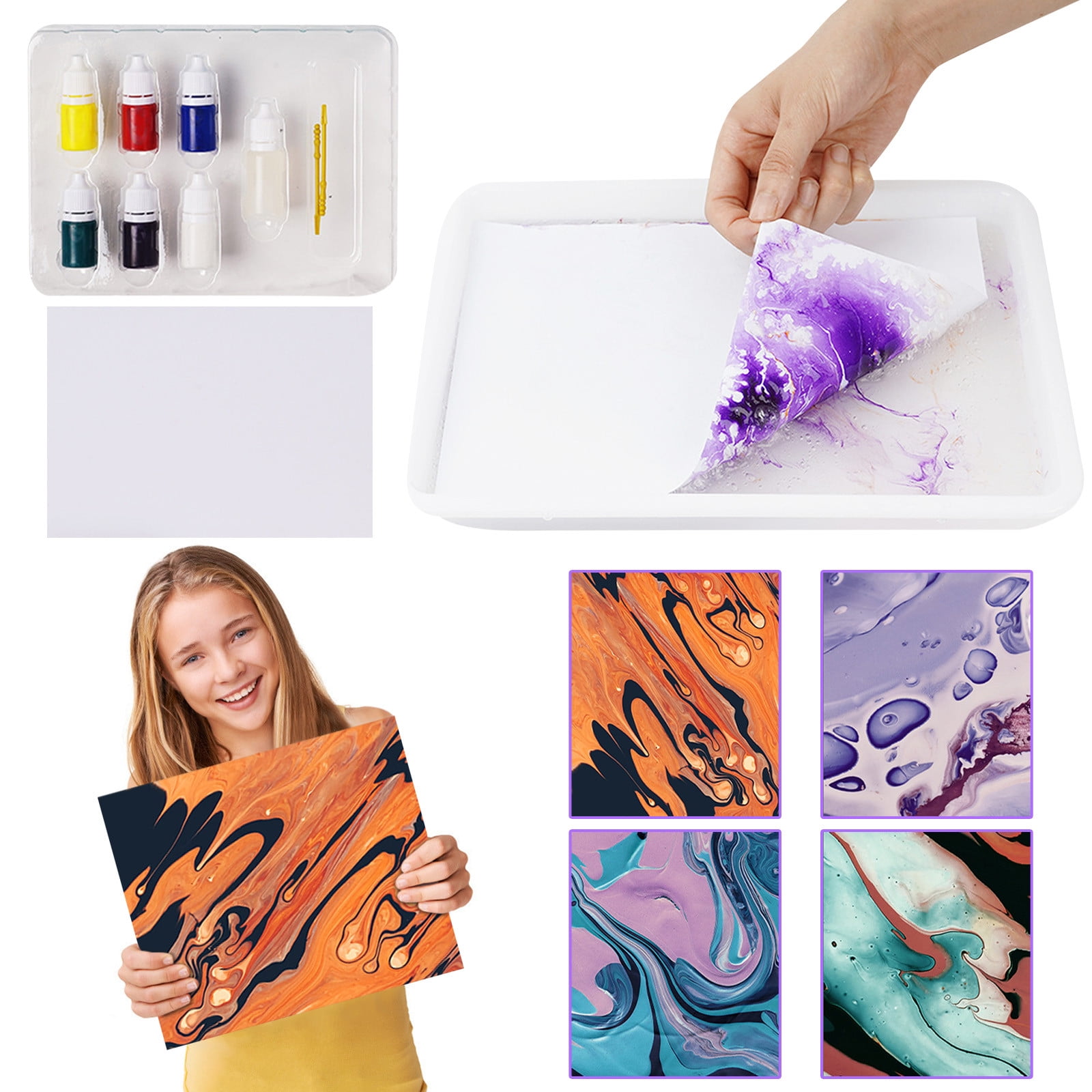 Kit Peinture Marbrée Et Décorative Pour Enfants - Licorne Et Pierres à Peindre