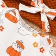 thumbnail image 4 of Mercatoo 3Pcs Baby Halloween Set Long Sleeve Pumpkin Print Romper and Back Dress Hairband Outfit Fall Baby Bodysuit Clothes, 4 of 9