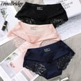 thumbnail image 2 of TrowBridge-bragas de seda satinada para mujer, ropa interior Sexy sin costuras, lencería de encaje para niñas dulces, calzoncillos transpirables acogedores para la salud, 2 of 4