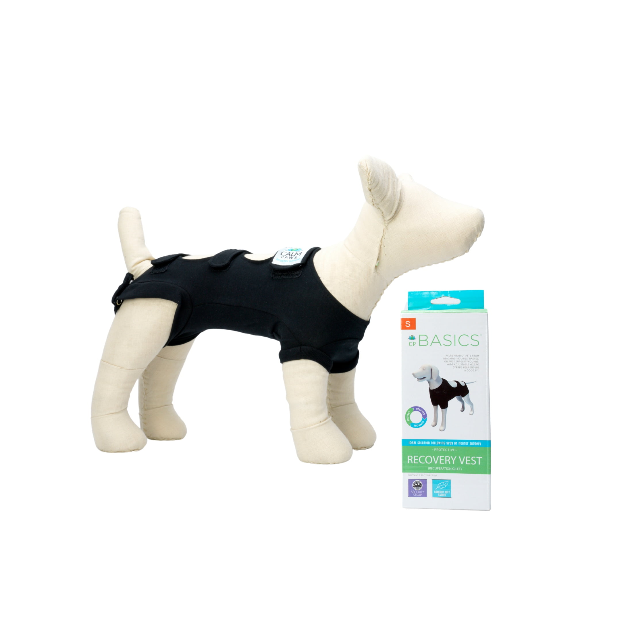 Calm Paws Basics Adjustable Recovery Vest for Small sized Dogs, 1 Vest