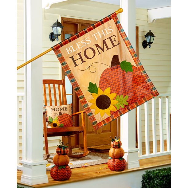 Fall Home Harvest DoubleSided Outdoor Flag