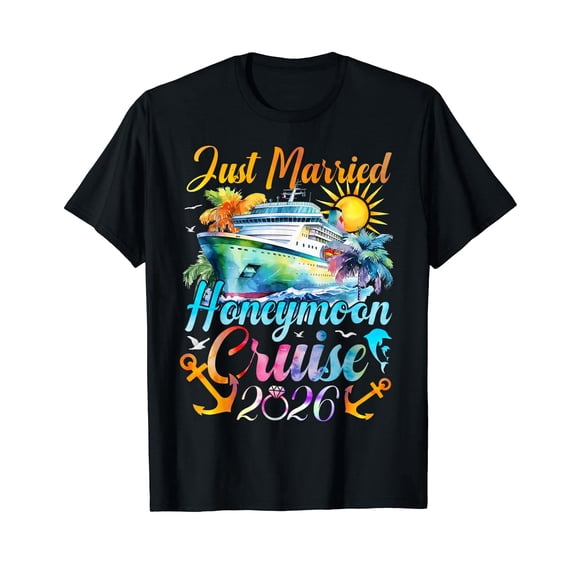 Honeymoon Cruise for Matching Couples 2026 Just Married T-Shirt