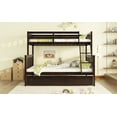 thumbnail image 5 of Twin Over Full Rubber Wood Bunk Bed with Trundle, Convertible Ladder and Guardrail, Detachable/Convertible, Twin Size Trundle, Espresso, 5 of 7