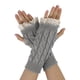 thumbnail image 1 of INSPIRE CHIC Guantes sin dedos de punto elástico con agujero para el pulgar en encaje para mujer, gris claro - Talla única, 1 of 7