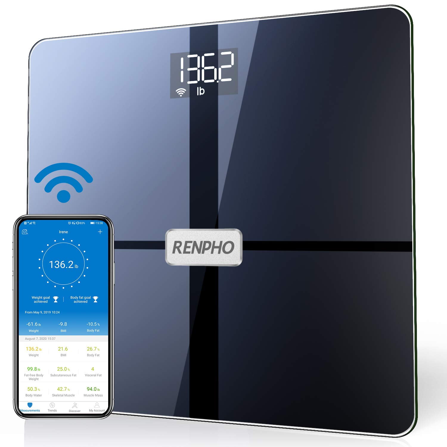 Bathroom Scales Digital Aicok Body Fat Scales Weight Scales Digital with... 
