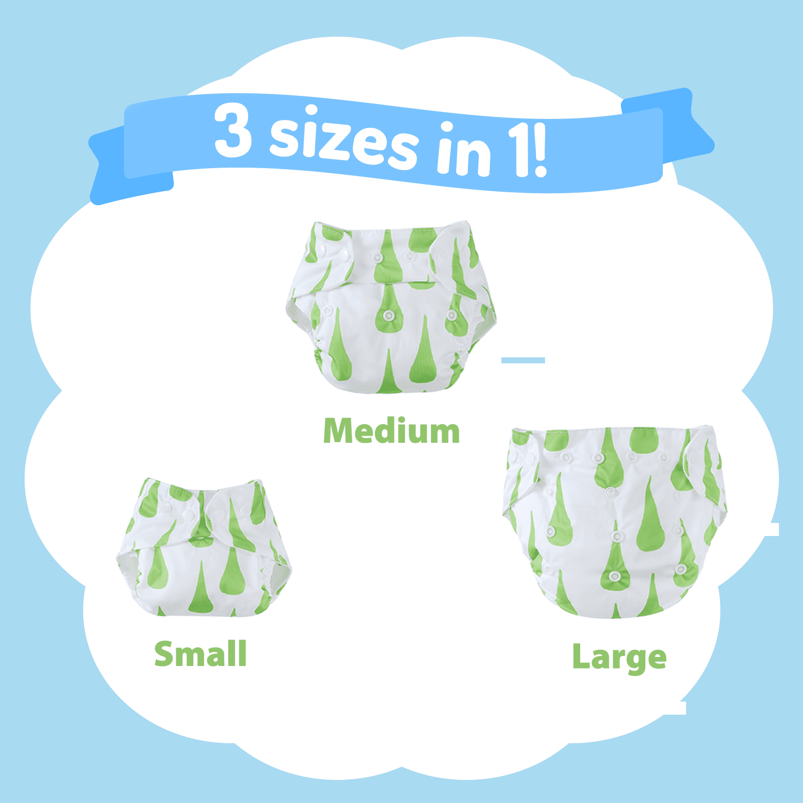 Piu Dino Baby Pool Diaper (Kit w/ 2 units) - Blue