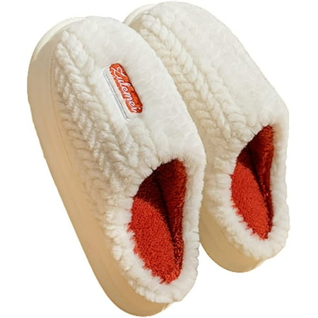 

DanceeMangoo Women Furry Slippers Fluffy Plush Fur Soft Memory Foam Winter House Slides Thick Sole Anti Slip Indoor Outdoor Shoes