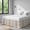 thumbnail image 6 of Khaki Plaid Bed Skirt Queen Size 16 Inch Drop, Brown Tan White Rustic Chic Country Farmhouse Adjustable Elastic Dust Ruffles Bedskirt for Queen Bed Wrap Around Pleated Mattress Frame Cover, 6 of 9