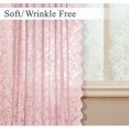 thumbnail image 4 of 2 Panels Flower Lace Curtains, Floral Semi-Sheer Curtains for Living Room and Bedroom(Pink,59"W x 39"L), 4 of 5