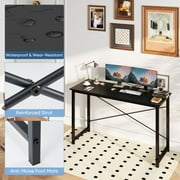 EDX Modern 55 in Simple Computer Desk with Storage Bag and Iron Hook, Black