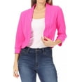 thumbnail image 2 of Women's 2 Pack Casual 3/4 Sleeve Bolero Open Front Cardigan Jacket Work Office Blazer, 2 of 7