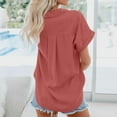 thumbnail image 6 of GigrtiJin Womens Button down Casual Shirts Short Sleeve Solid Color Blouses Summer Trendy Loose Tops with Pocket, 6 of 9