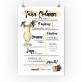 thumbnail image 2 of Pina Colada, Cocktail Recipe (12x18 Wall Art Poster, Room Decor), 2 of 3