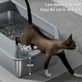 thumbnail image 3 of Large Stainless Steel Cat Litter Box, Sturdy High Sided Metal Kitty Litter Tray with Cat Litter Scoop, Thickened Leakproof Kitten Litter Box for Multi Cat Families, 3 of 7