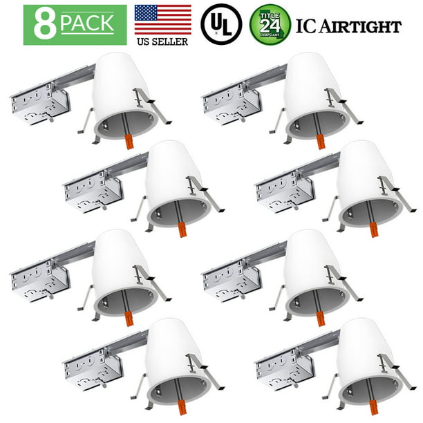 Sunco Lighting 8 Pack 4 Inch Recessed Remodel LED Can Air Tight IC