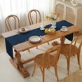 thumbnail image 2 of 100% Pure Linen Natural Table Runner - 14x120 Inch French Linen Table Decor for Dining, Holidays, Christmas, and Weddings - Navy, 2 of 7