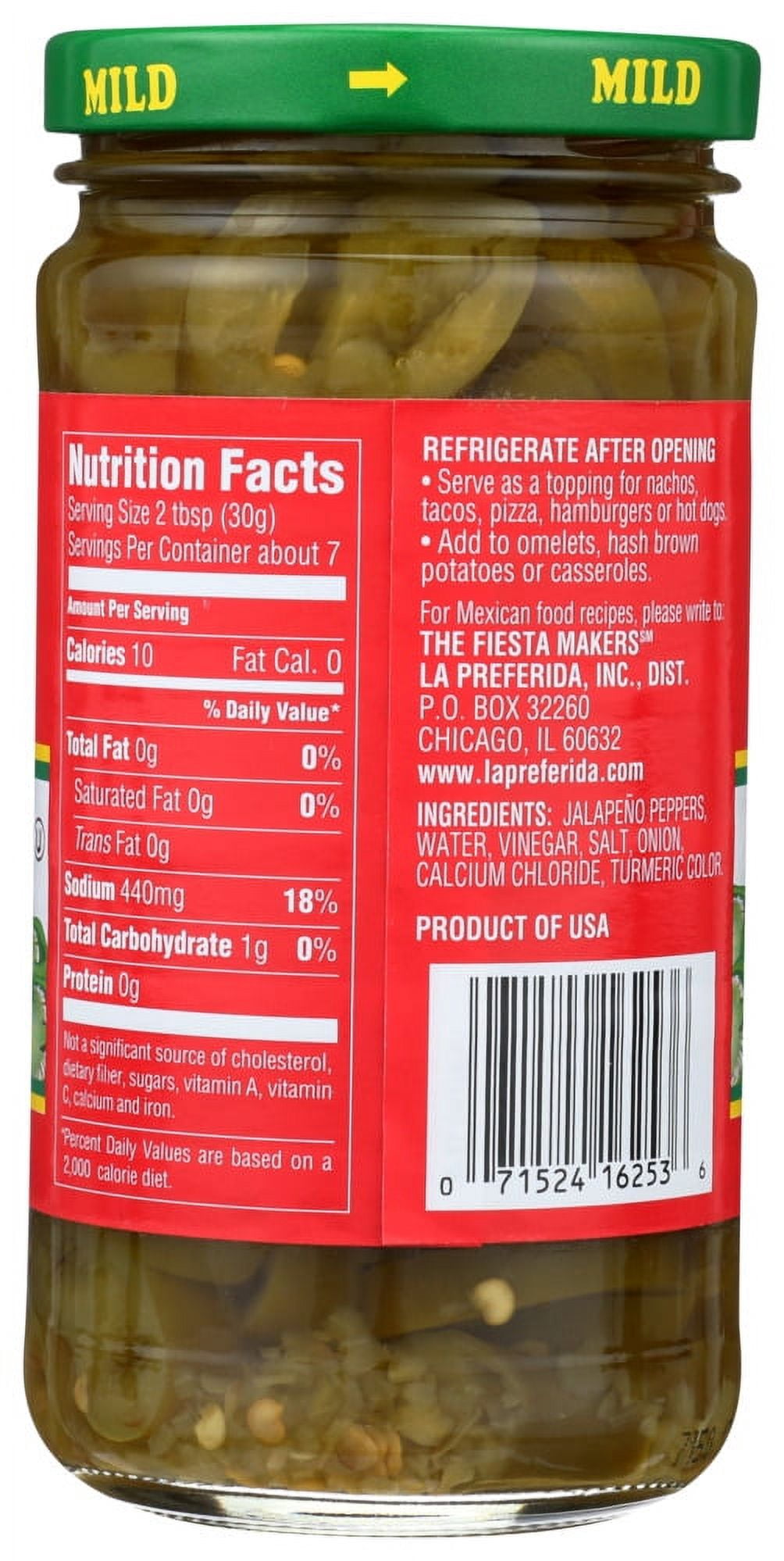 La Preferida Mild Jalapeno Nacho Slices, 11.5 Oz Pack Of 12