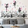 thumbnail image 5 of Pegatinas de pared de hadas de las flores, 2 hojas, pegatinas de pared autoadhesivas para niñas con flores y mariposas, pegatinas de pared para niñas y niños, dormitorio Lian, 5 of 5