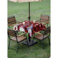 thumbnail image 3 of Outdoor Tablecloth with Umbrella Hole and Zipper, Christmas Gnomes Square Table Cloth 54x54 Inch Waterproof Tablecloth, Buffalo Plaid Xmas Winter Snowflakes Picnic Table Cover for Patio Camping, 3 of 7