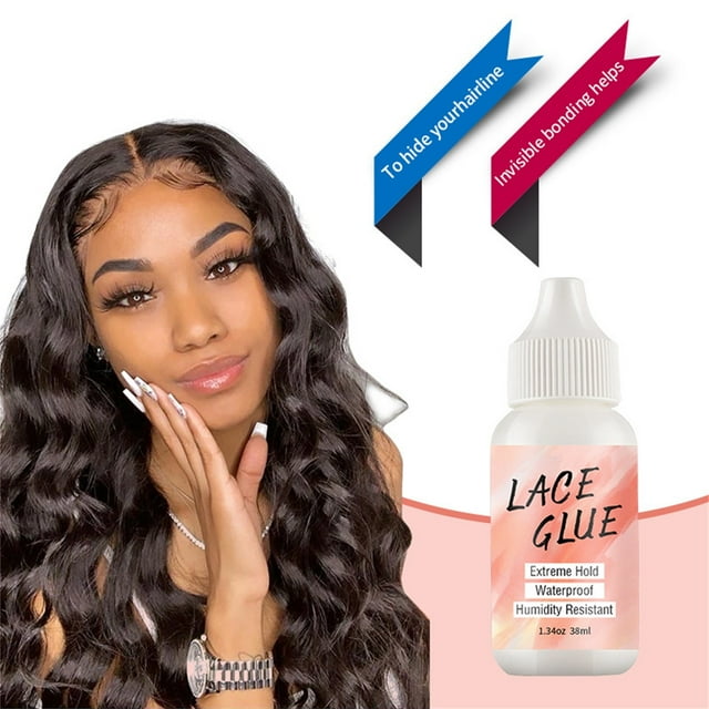Lace Glue Hair Product Adhesive Wig Glue Wig Lace Front Wig Glue Strong Fixed Transparent Lace Glue Used For Hair Replacement 38Ml,Pink Polyester Hair Care Net