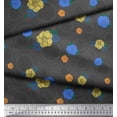 thumbnail image 1 of Soimoi Grey polyester Crepe Fabric Circle,Leaves & Floral Hand Drawn Fabric Prints By Yard 42 Inch Wide, 1 of 2