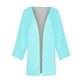 thumbnail image 5 of XMHJSMD Blouse Tops for Women Women 2024 Retro Print 3/4 Sleeve Cardigans Lightweight Blouse Tops Coat Casual Duster Jackets(Light Blue,M), 5 of 5