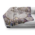 thumbnail image 3 of World Map Soft Flannel Fleece Blanket, Antique Map with Farmers Field Sun Birds Clouds Fantasy Sky in Old Painting Style, Cozy Plush for Indoor and Outdoor Use, 60" x 80", Multicolor, by Ambesonne, 3 of 6