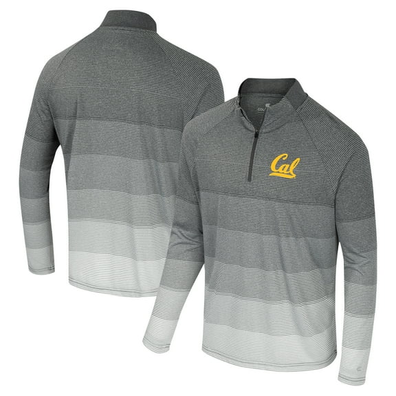 Men's Colosseum Gray Cal Bears AI Striped Mesh Quarter-Zip Raglan Windshirt