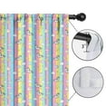 thumbnail image 4 of Blackout Kids Curtains,Colorful Striped Cartoon Unicorn Pattern Childrens Insulated Curtains Set Of 2,Bedroom Essentials,Toddler Room Decor 52"x63", 4 of 5