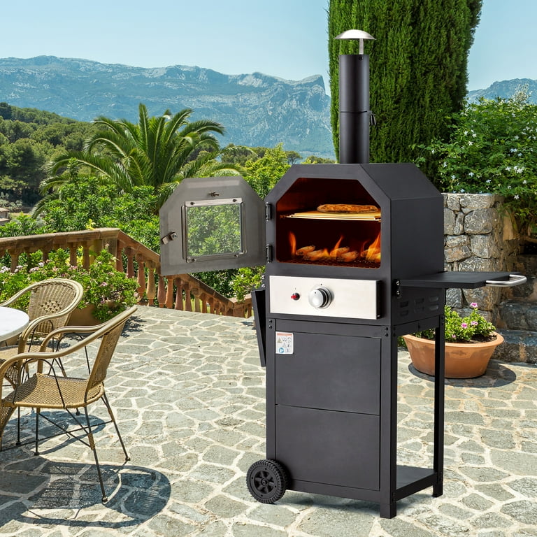 Vicluke 12 Propane Gas Grill Portable Pizza Oven with Foldable Shelves CSA Approved Outdoor BBQ Walmart