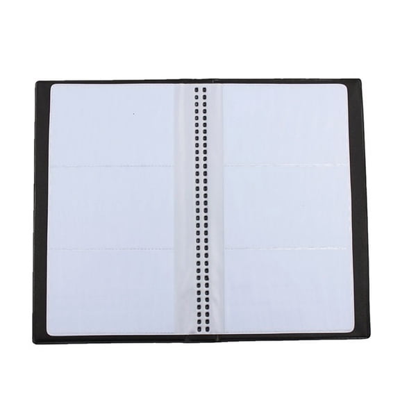Business Card Organizer,Business Card Holder Book,Holds 120 Cards,Pu Leather Business Card Holder with Transparent Sleeves,Name Card Holder,Portable Card Holders for Office, Meetings,Black