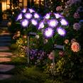 thumbnail image 2 of Rirool Solar Flower Lights Outdoor 2 Pack, Purple LED Garden Lights with 8 Lighting Modes, IP65 Waterproof Solar Garden Stake Lights Auto On/Off for Yard Patio Lawn Decoration, 2 of 8