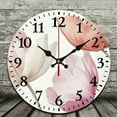 thumbnail image 2 of Creowell 10 Inch Wall Clock Flowers Print Decorative Wall Art 10x10in, 2 of 8