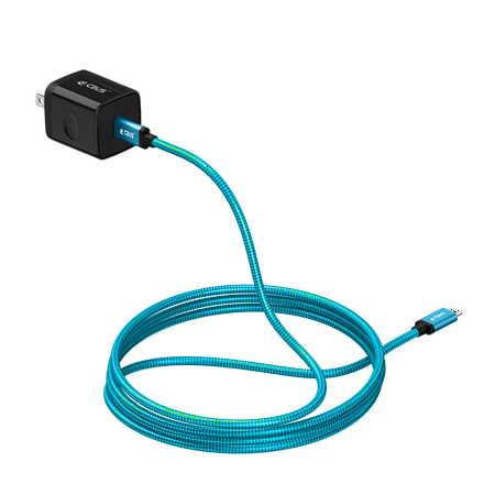 CBUS 20W Fast Charger + 6ft Braided Cable for Motorola Edge, Edge Plus, One 5G, One 5G Ace, Edge+, Moto G Stylus, Moto G Power, Moto G Pure, Moto G 5G, Moto G Play (Electric Blue/Black)