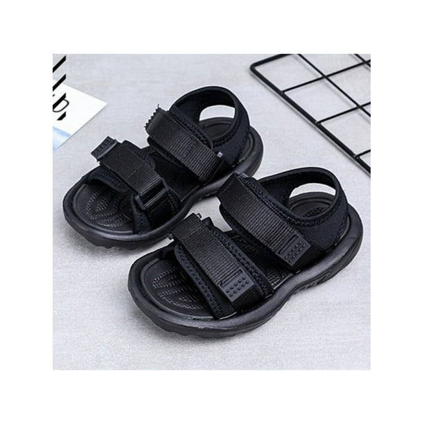 Woobling Boy Flat Sandals Open Toe Water Shoes Hook And Loop Fisherman Sandal Casual Sports Soft Black 12c Black 12c