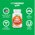 thumbnail image 6 of VitaWorks Kids Biotin 5000mcg Chewable Tablets, Dietary Supplement, 120 Chewables, 6 of 7