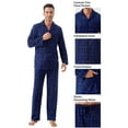 thumbnail image 4 of GLOBAL Men's Long Sleeve Flannel Pajamas Sets 100% Cotton Sleepwear Top and Bottom, Size S-3XL, 4 of 6