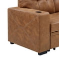 thumbnail image 5 of Partner Furniture Faux Leather Convertible Sectional in Brown, 5 of 9