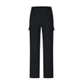 thumbnail image 3 of QUYUON Womens Wide Leg Pants Clearance High Waist Wide-Leg Pants Overalls Womens Pants Dressy Casual Full Length Pant Leg Dressy Style P3513 Black M, 3 of 5