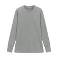 thumbnail image 4 of Resicozy Thumb Holes Long Sleeve Shirts for Girls Casual Trendy Crewneck Hem Loose Solid Color Tunic Tops Gray 160, 4 of 6
