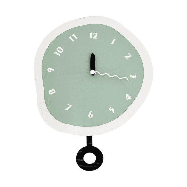 Reloj De Pared Asimétrico C/Péndulo Silencioso Análogo 30cm blanco Mediano