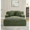 thumbnail image 2 of LUCKHAO Oversized Chaise Lounge Chair in Soft Corduroy, Modern Comfy Couch with Full Foam Cushioning, Cozy Sleeper Sofabed for Living Room, Bedroom, No Assembly Required, 2 of 9